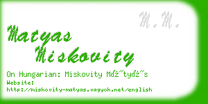 matyas miskovity business card